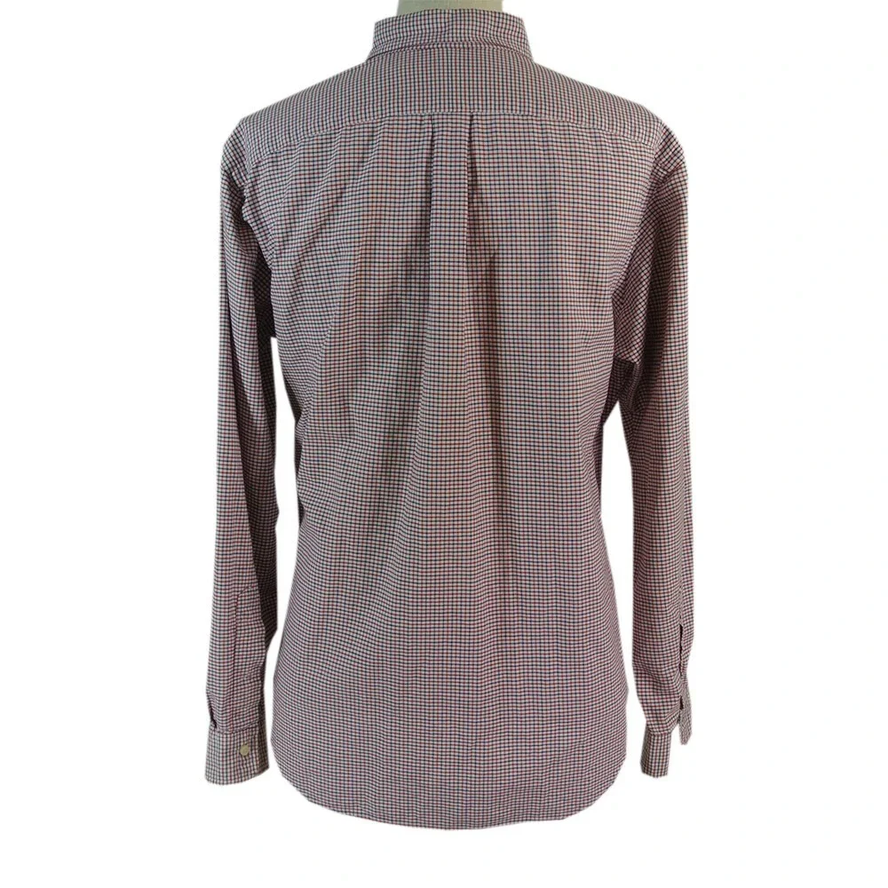 Polo Ralph Lauren shirt custom fit mens large long sleeve white red blue check